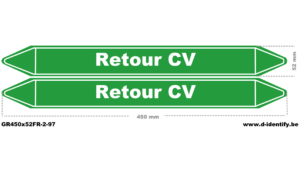 Marquage de tuyauterie retour CV – NBN T 69-004