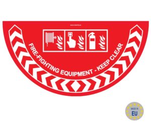 Fire Fighting Equipment - keep clear 700x350mm