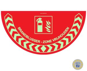 Glow-in-the-dark vloermarkering - Brandblusser - Zone vrijhouden