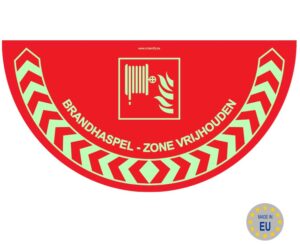 Brandhaspel - zone vrijhouden - Glow-in-the-dark vloermarkering