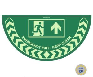 EMERGENCY EXIT -KEEP CLEAR glow