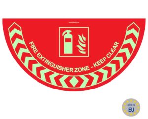 Fire extinguisher - Keep clear 700x350mm glow