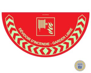 devidoir incendie - garder libre 700x350mm glow