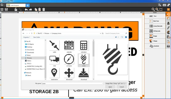 Labelforge Pro - importer des images