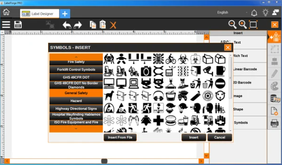 Labelforge Pro - Bibliothèque de symboles