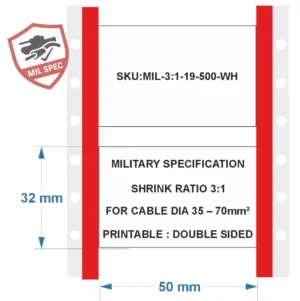 Krimpkous 3:1 polyolefine – 35–120mm² wit