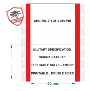 Krimpkous 3:1 polyolefine – 120–185mm² wit