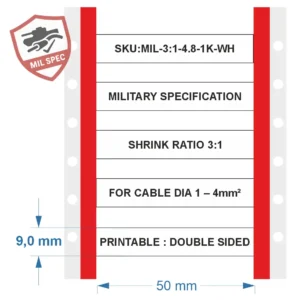 Krimpkous 3:1 polyolefine – 1–4mm² wit