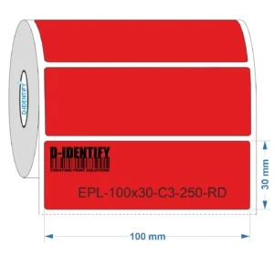 Graveerplaat Resopal label 100 x 30 mm rood<br>