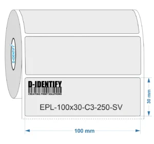 Graveerplaat Resopal label 100 x 30 mm zilver
