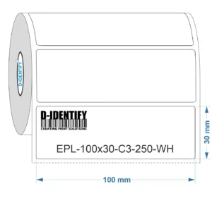 Graveerplaat Resopal label 100 x 30 mm wit
