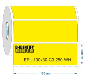 Graveerplaat Resopal label 100 x 30 mm geel