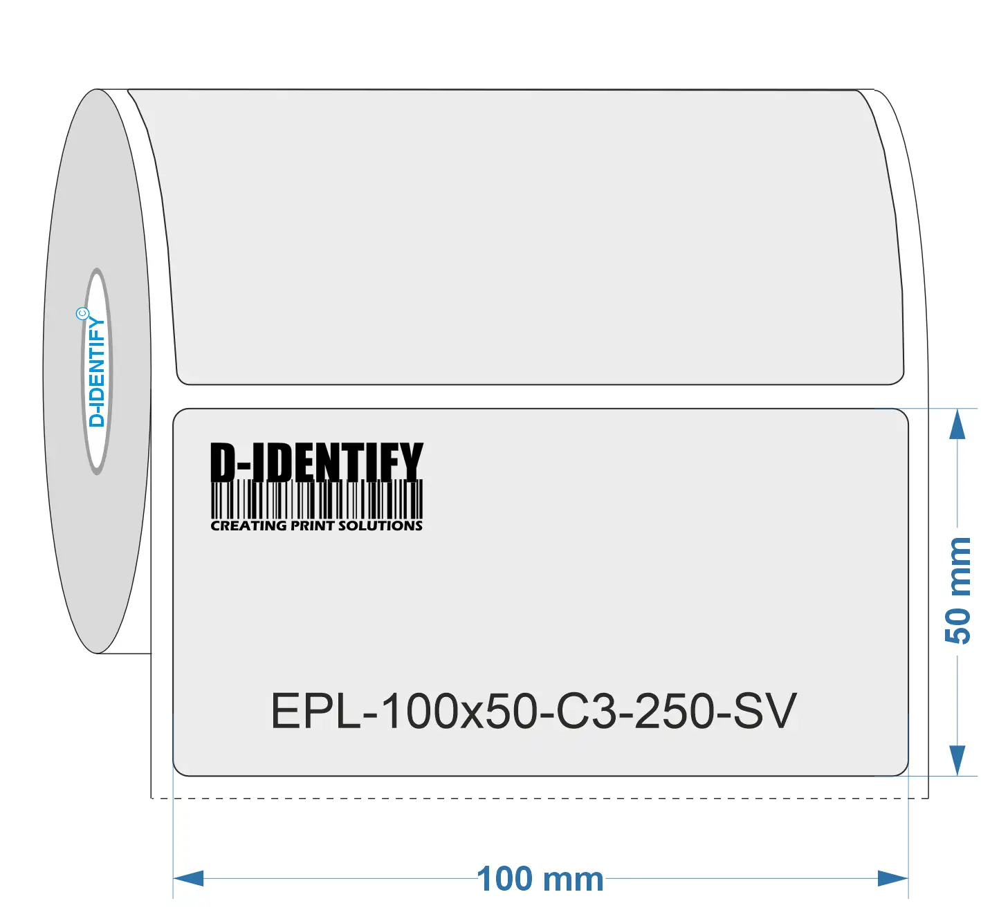 Engraving plate label 100mm x 50mm - Silver