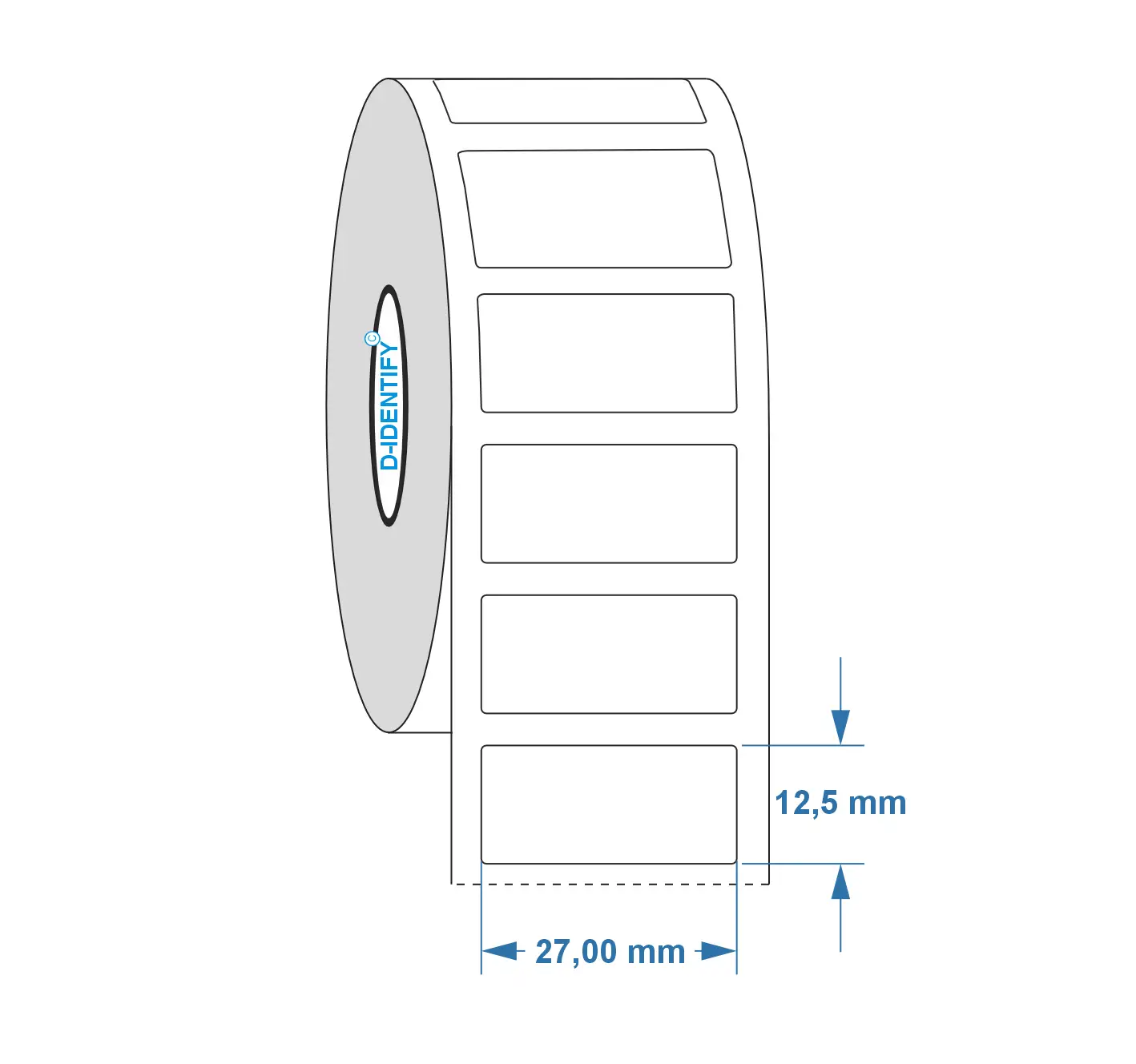 Graveerplaat label Phoenix / Siemens 27×12,5 mm Wit