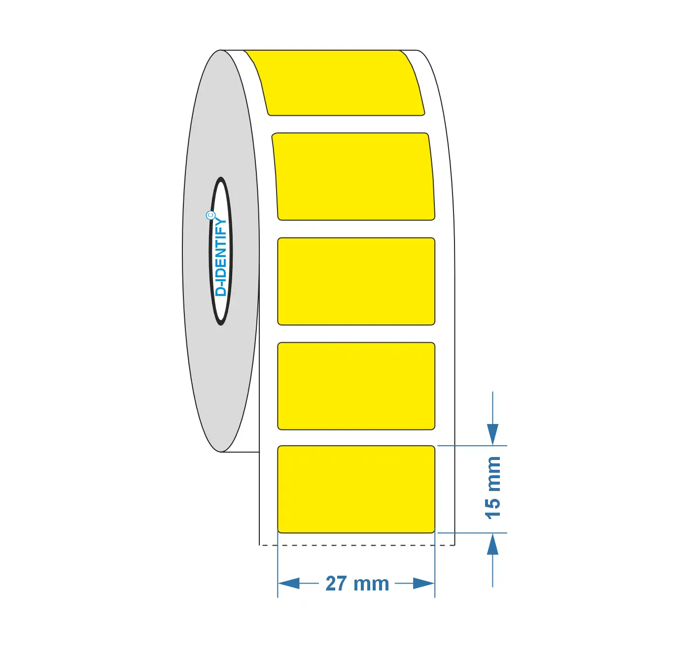 Engraving plate label 27mm x 15mm, Yellow