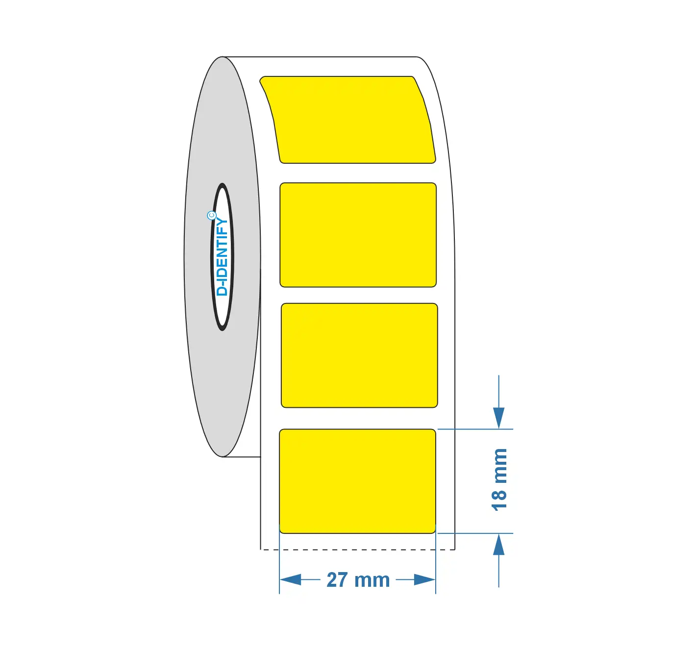 Graveerplaat label Phoenix 27×18 mm Geel
