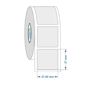 Graveerplaat label Siemens / Phoenix 27×27 mm Zilver