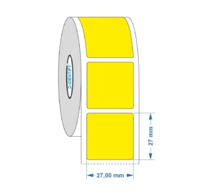 Graveerplaat label Siemens / Phoenix 27×27 mm Geel<br>