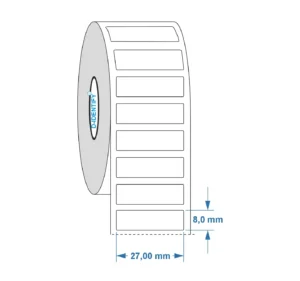 Engraving plate label 27mm x 8mm, White - Attema Ak2