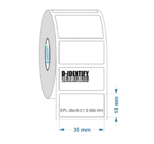 Graveerplaat Resopal label 35 x 18 mm wit