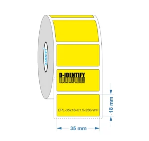Graveerplaat Resopal label 35 x 18 mm geel<br>