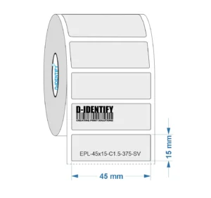 Graveerplaat Resopal label 45 x 15 mm zilver<br>