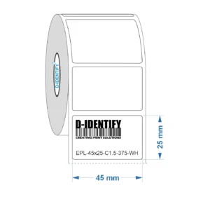Graveerplaat Resopal label 45 x 25 mm wit<br><br>