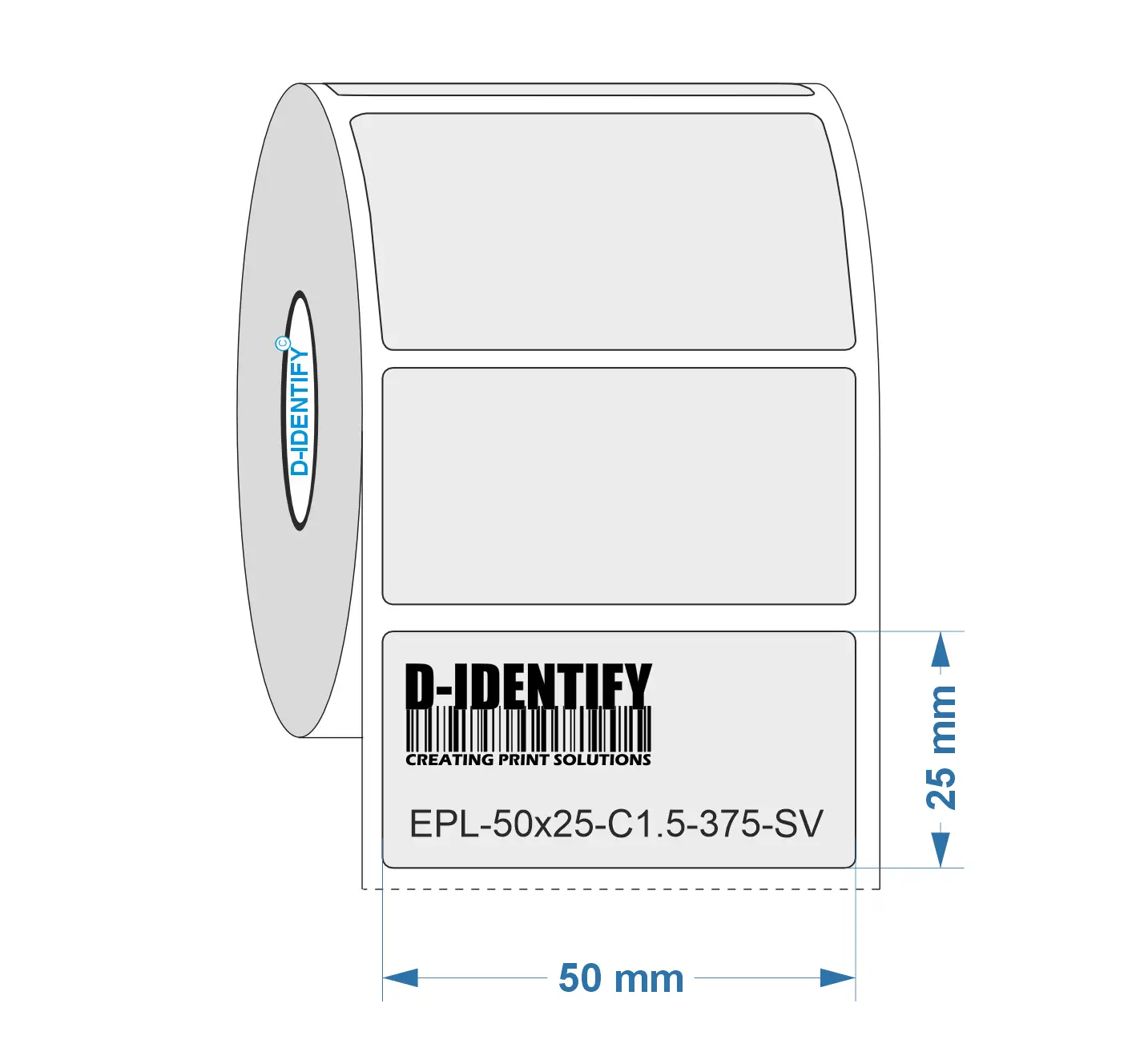 Graveerplaat Resopal label 50 x 25 mm zilver