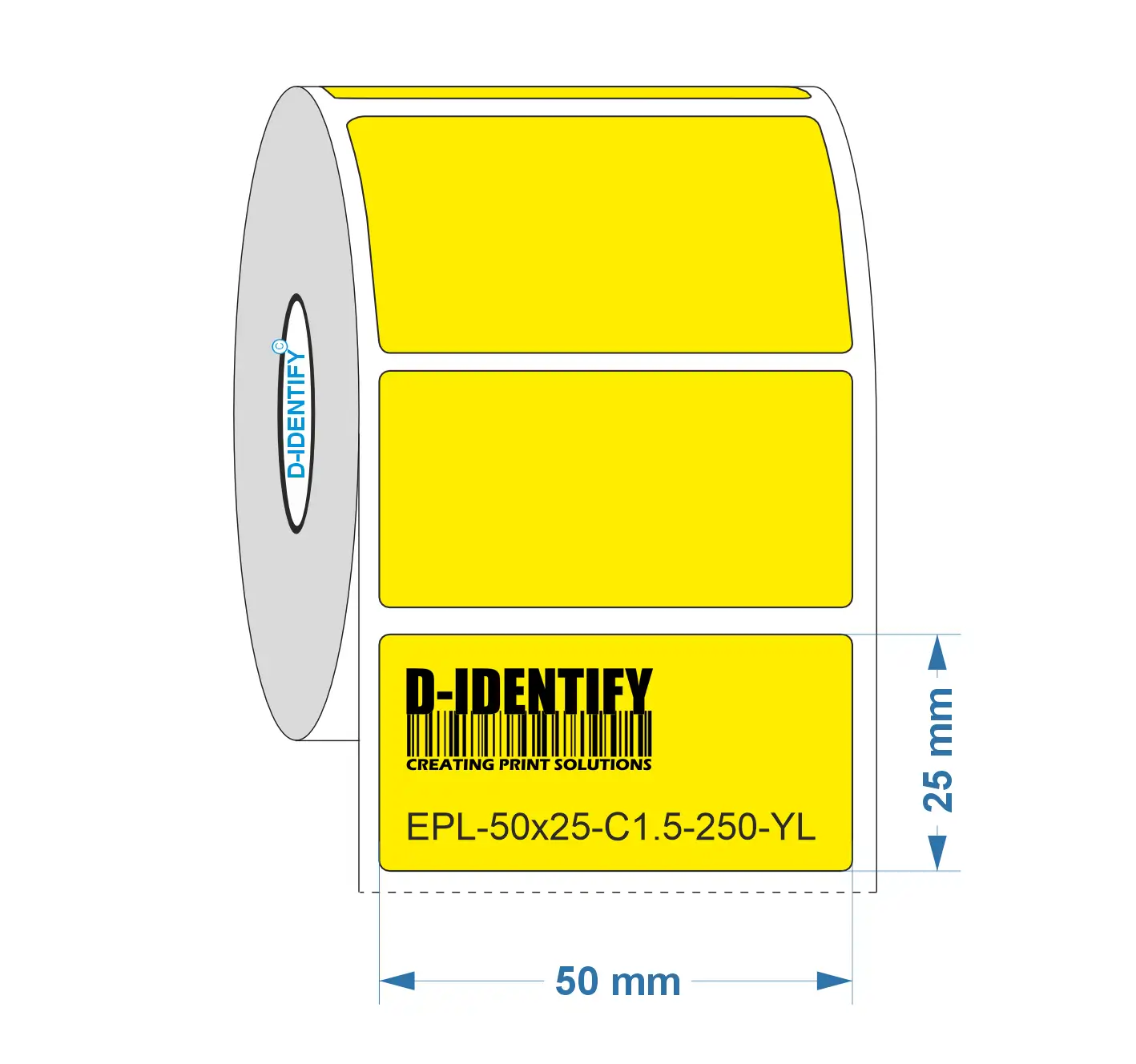 Graveerplaat Resopal label 50 x 25 mm geel