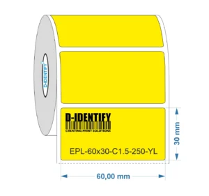 Engraving plate label 60mm x 30mm - yellow