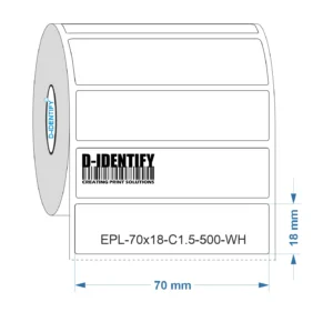 Engraving plate label 70mm x 18mm - White