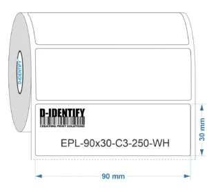Engraving plate label 90mm x 30mm - White