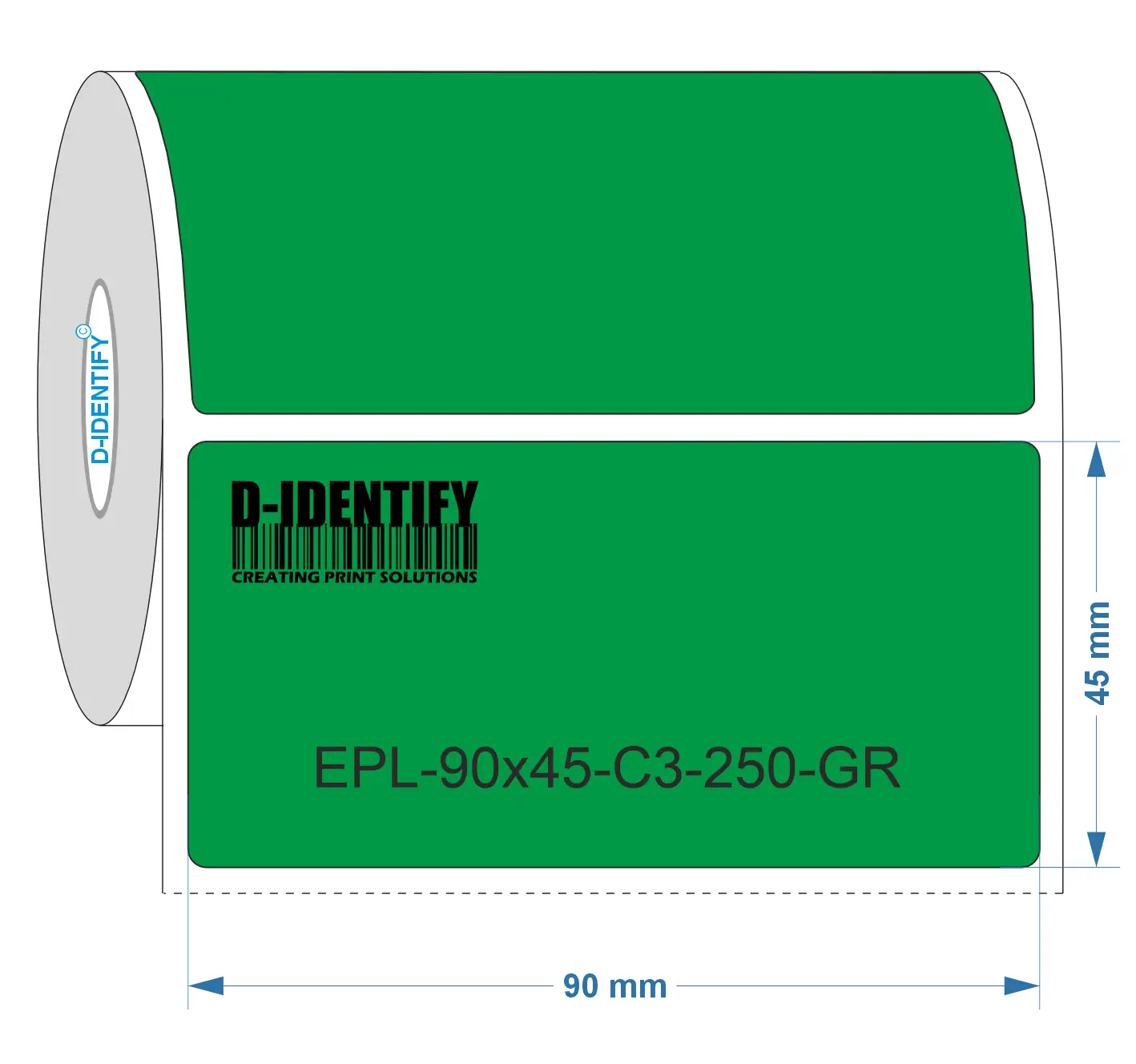Engraving plate label 90mm x 45mm - Green