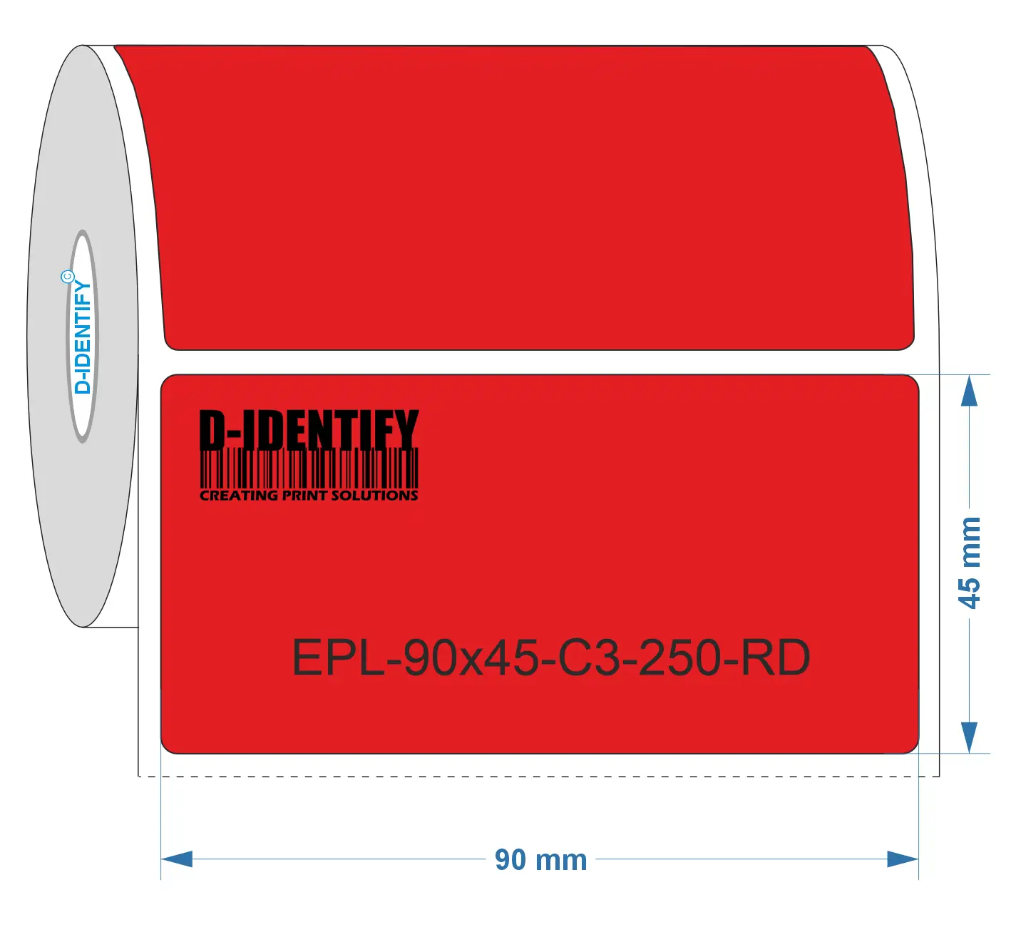 Engraving plate label 90mm x 45mm - Red