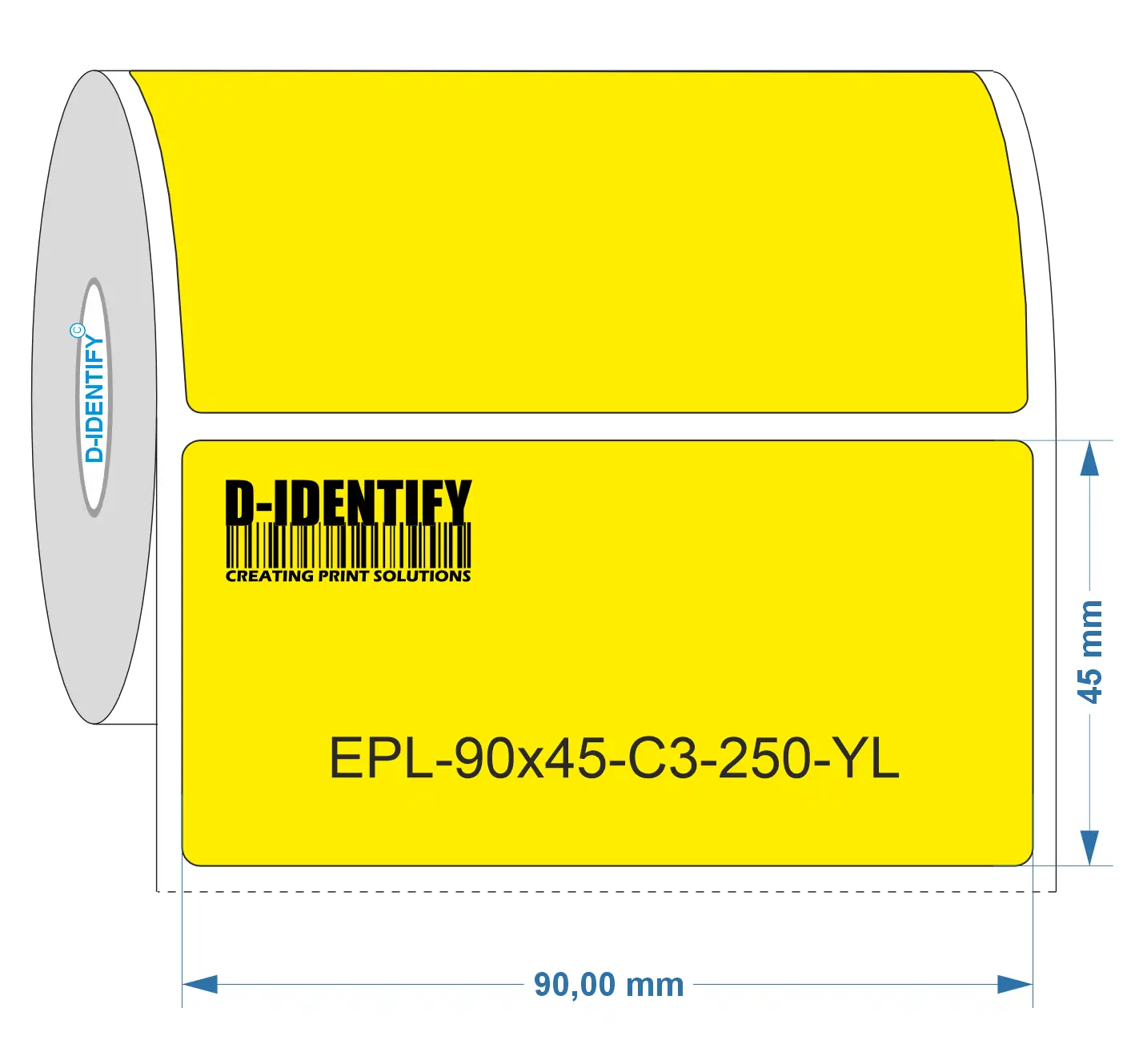 Graveerplaat Resopal label 90 x 45 mm Geel