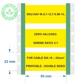 Halogeenvrije krimpkous 2:1 – 16–35mm² geel