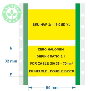 Halogeenvrije krimpkous 2:1 – 35–70mm² geel