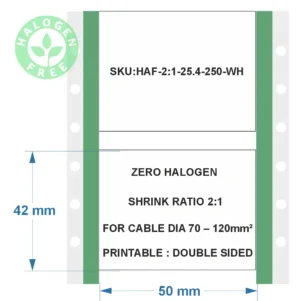 Halogeenvrije krimpkous 2:1 – 120–185mm² wit
