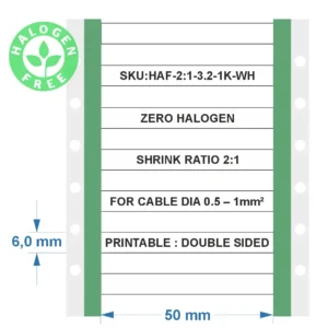 Halogeenvrije krimpkous 2:1 – 0–1mm² wit