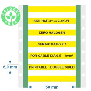 Halogeenvrije krimpkous 2:1 – 0–1mm² geel