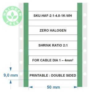 Halogeenvrije krimpkous 2:1 – 1–4mm² wit