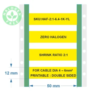 Halogeenvrije krimpkous 2:1 – 4–6mm² geel